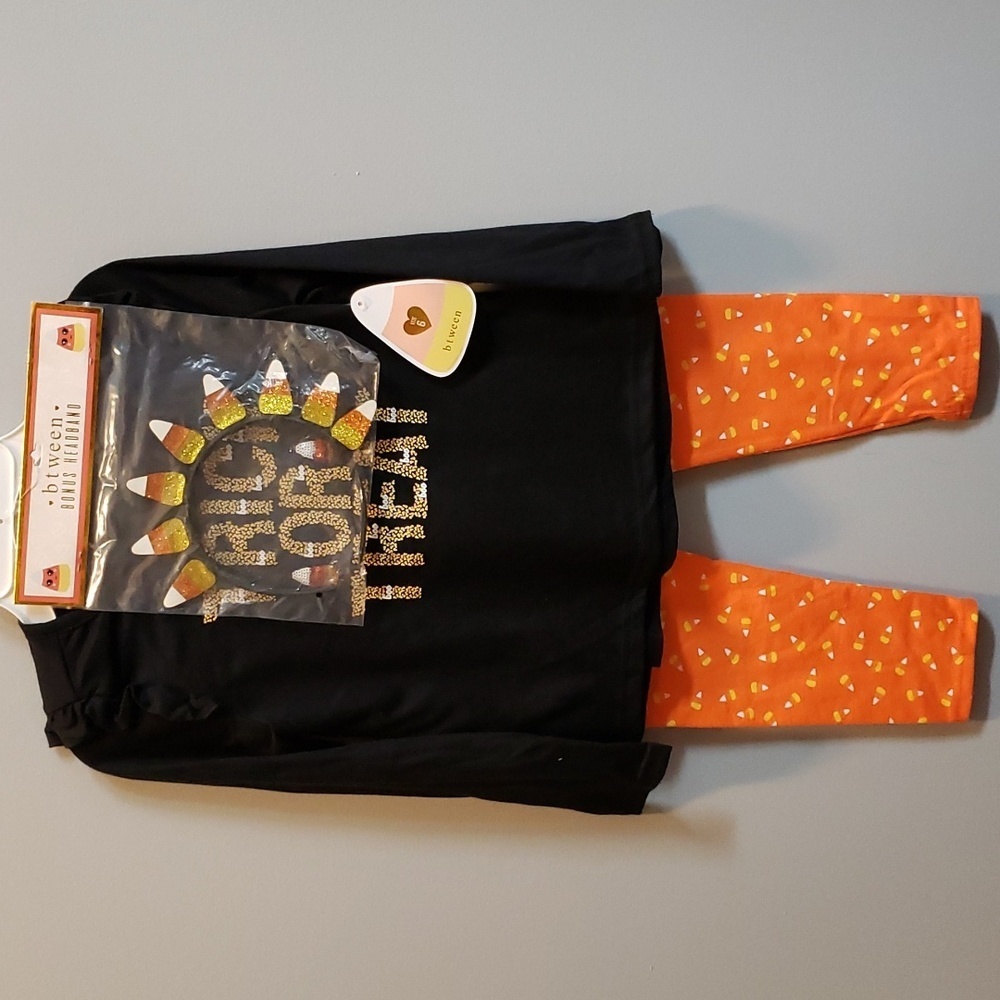Btween NWT 2-piece Halloween Set with Matching Headband